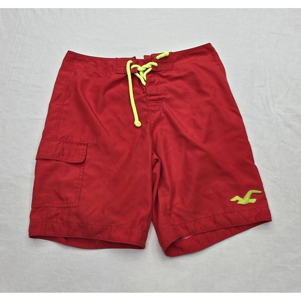 Hollister Men's Red Board Shorts Size Large‎